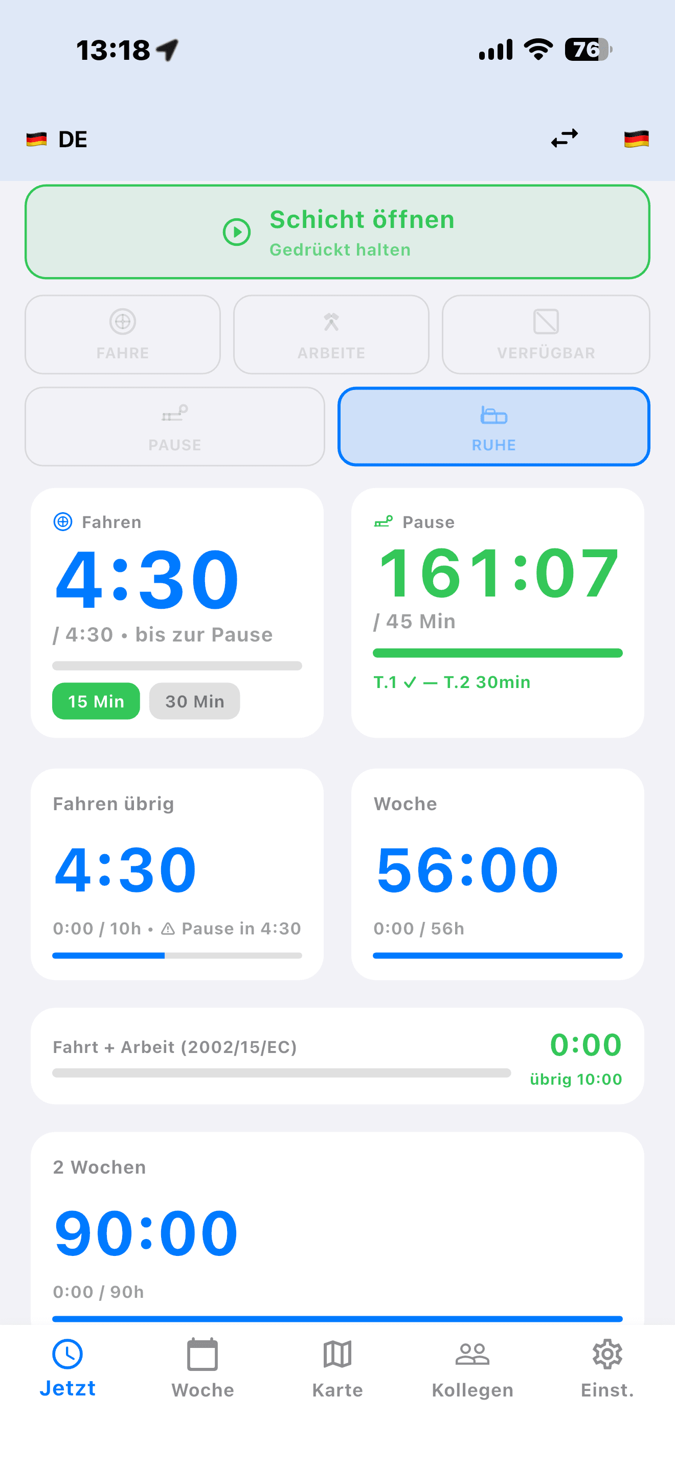 Fahrer-App (iOS & Android) — Lenkzeiten-Tracking, GPS-Automatik, Offline-First